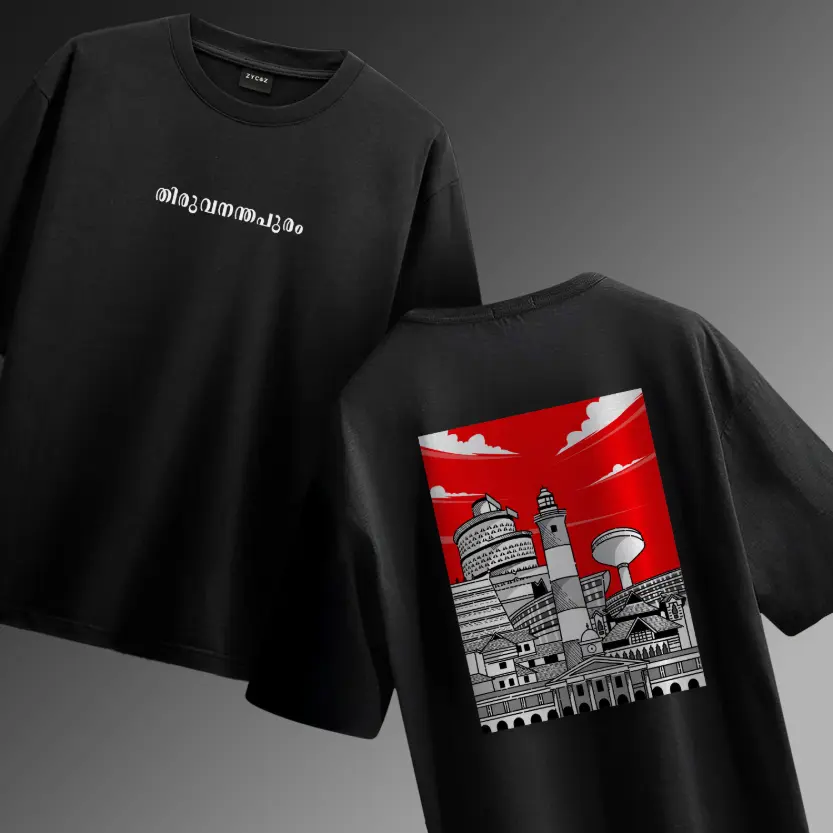 Zycoz Trivandrum Graphic Oversized T-Shirt – 260 GSM