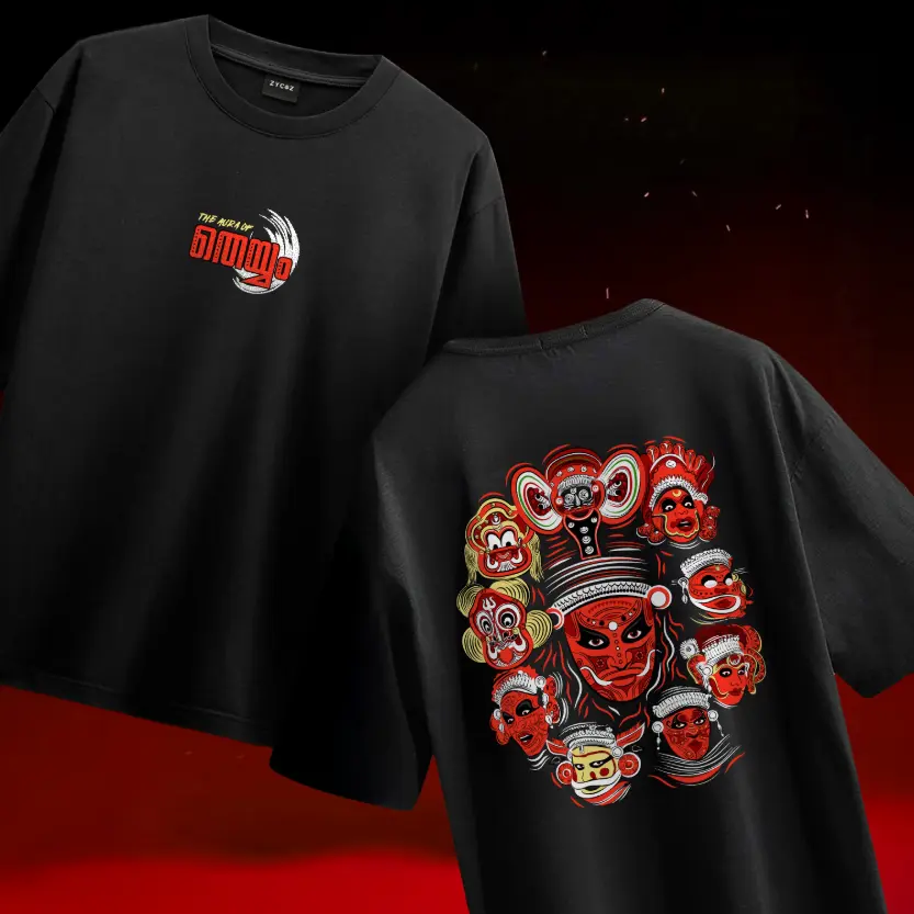 Zycoz Theyyam Art Oversized T-Shirt – 260 GSM